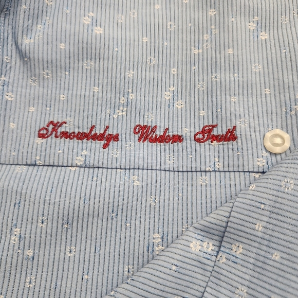 Robert Graham Men’s Shirt Blue XL Floral Allover Silk Embroidery XL Flip Cuffs - Picture 10 of 10